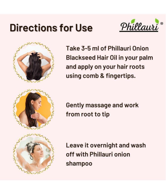 Phillauri Black seed Onion Oil for Hair Regrowth Hair Oil for Men and Women Hair Oil (60 ml) Pack of 2