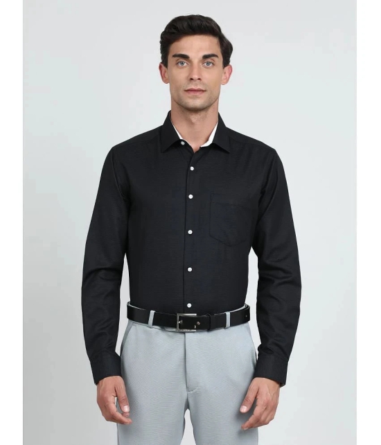 IVOC Cotton Blend Regular Fit Full Sleeves Mens Formal Shirt - Black ( Pack of 1 ) - None