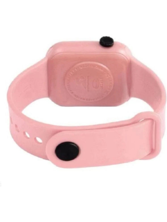 Rhonium Pink Silicon Digital Womens Watch