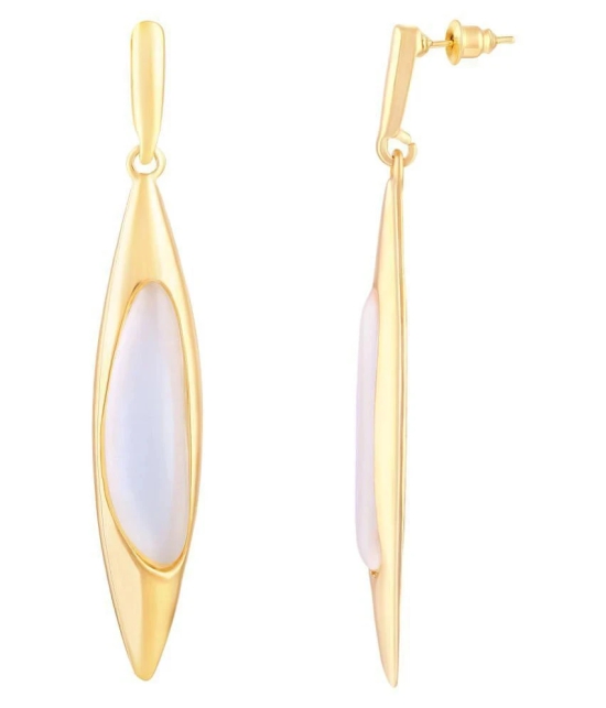 Asmitta Stylish Marquise Shape With Crystal Gold Plated Dangle Earring For Women - Golden