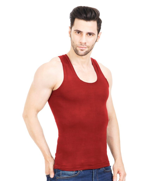 NRG Mens Sleeveless Colour Cotton Vest  ( Pack of 1 Red ) G23