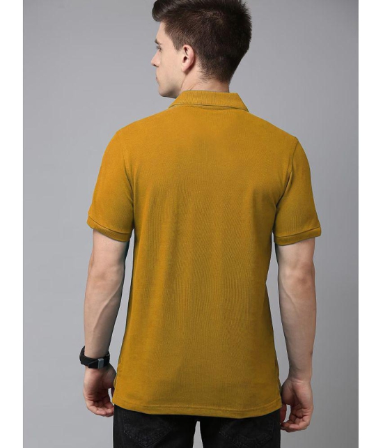 ADORATE - Mustard Cotton Blend Regular Fit Men's Polo T Shirt ( Pack of 1 ) - None