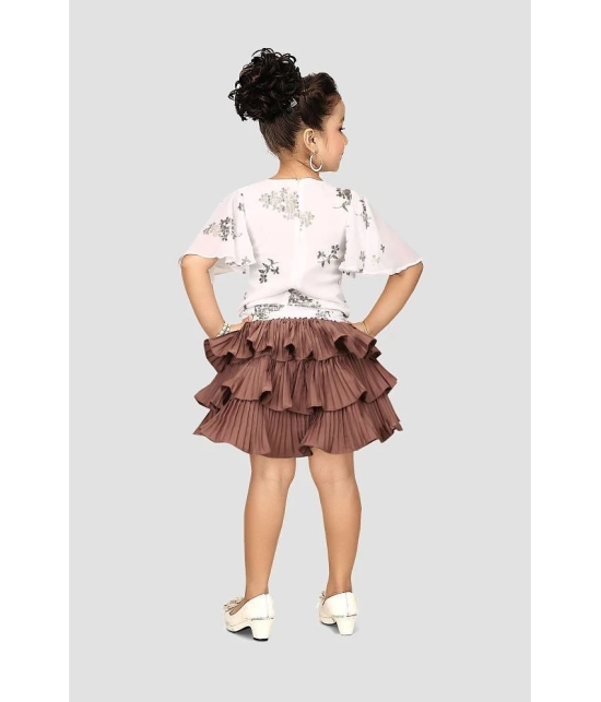 Arshia Fashions - Brown Crepe Girls Top With Skirt ( Pack of 1 ) - None