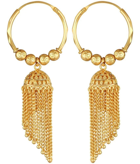 VIVASTRI Golden Jhumki Earrings ( Pack of 1 ) - Golden