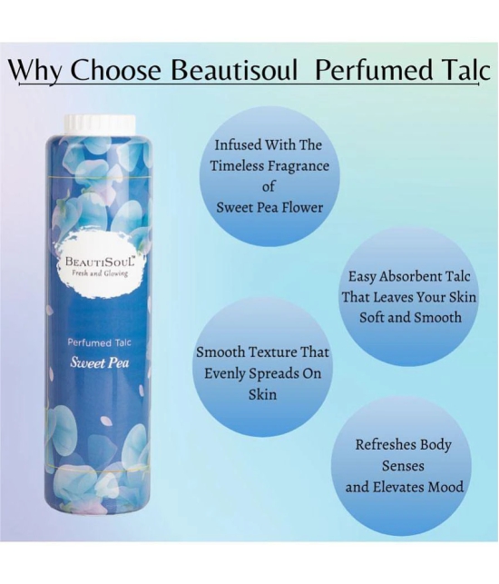 Beautisoul Beautisoul Sweet Pea Talcum Powder Beautisoul Sweet Pea Talc 300g + 300g Talc 600 gm Pack of 2