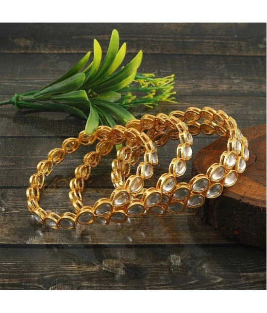 Jewar Mandi - Gold Bangle Set ( Pack of 1 ) - None