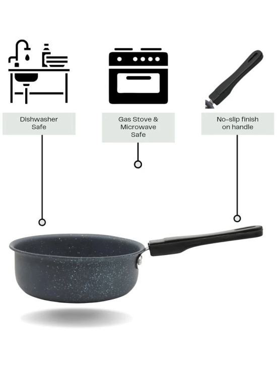 LAZYWINDOW Baby Sauce Pan Grey Hard Anodised Non-Stick Cookware Sets ( Set of 1 )