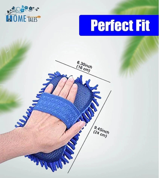 HOMETALES Car Washing Sponge With Microfiber Washer Towel Duster For Cleaning Car. Bike Vehicle Sponge Hand Gloves ( Color May Vary )