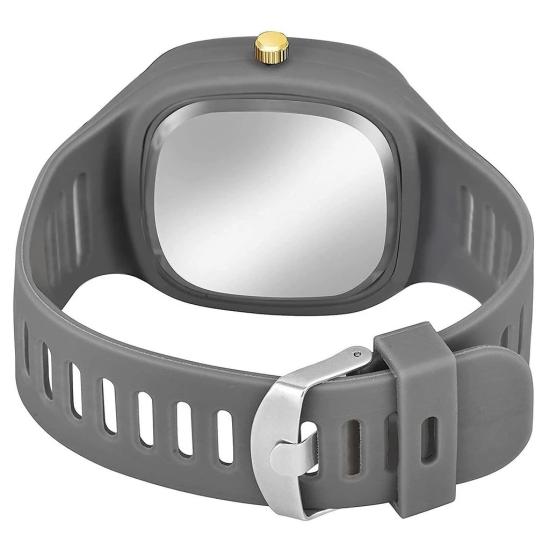 Exelent Silicon Strap Analog Combo Watch- for Men & Boys Black & Gray