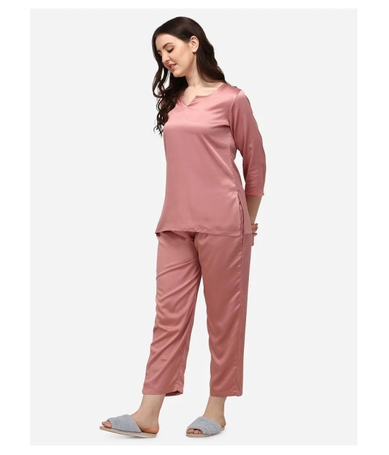 Smarty Pants Satin Nightsuit Sets - Pink Single - XL