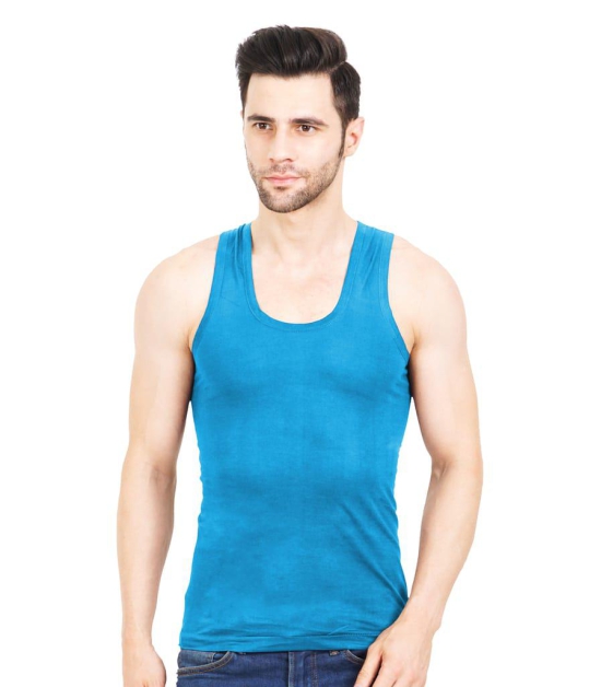 NRG Mens Sleeveless Colour Cotton Vest  ( Pack of 1 Turquoise ) G23