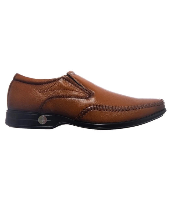 KHADIM Slip On Genuine Leather Tan Formal Shoes - None