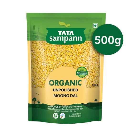 Tata Sampann Organicmoong Dal, 500 Gm