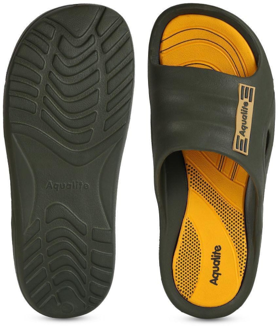 Aqualite Green Mens Slide Flip Flop - None