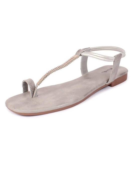 WOMEN One Toe Grey Flat Sandals