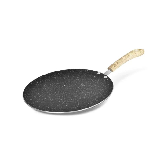 Bergner Bellini Aura Black Non Stick Concave Roti Tawa | Gas & Induction Compatible | Black 25 cm