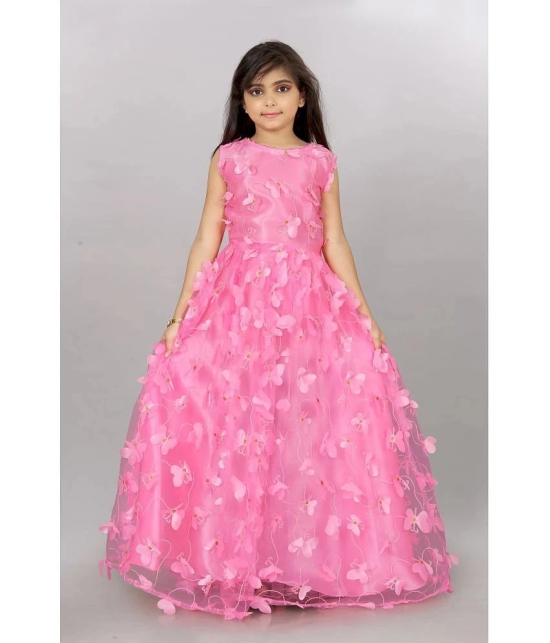 Apnisha - Pink Net Girls Gown ( Pack of 1 ) - None