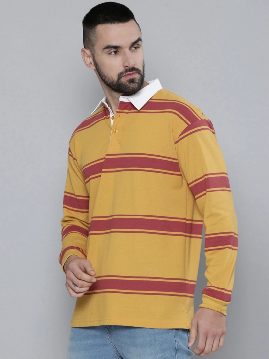 Auto Stripes Yellow Red Polo T-Shirt-M / Yellow