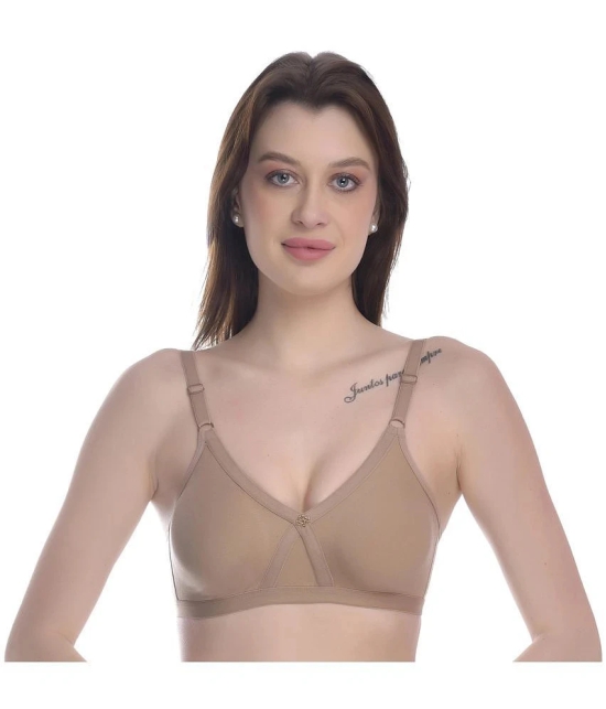 Elina Pack of 1 100% Cotton Non Padded Womens T-Shirt Bra ( Beige ) - None