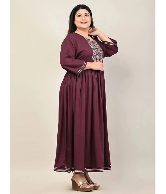 Swasti - Purple Cotton Blend Womens Anarkali Kurti ( Pack of 1 ) - None