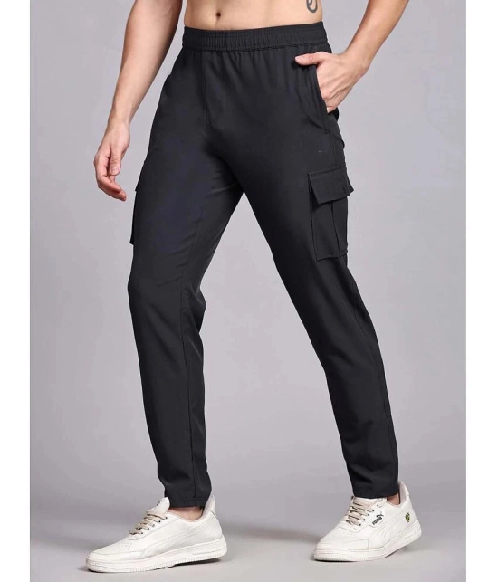 AKTIF Black Lycra Mens Trackpants ( Pack of 1 ) - None