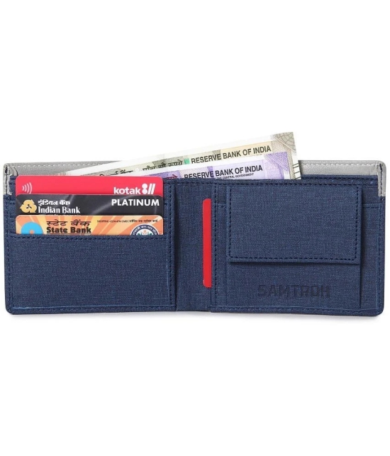 samtroh Blue Fabric Mens Two Fold Wallet ( Pack of 1 ) - Blue