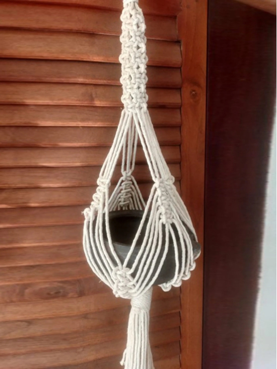 Macramé Planter Off White