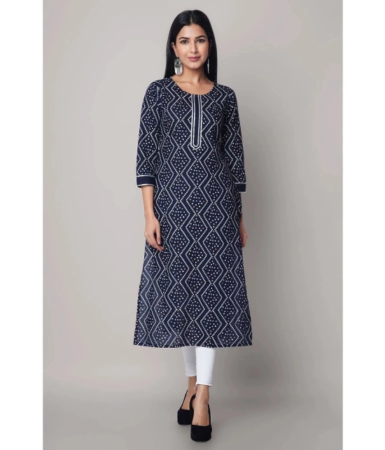 GOD BLESS - Blue Rayon Womens Straight Kurti ( Pack of 1 ) - None