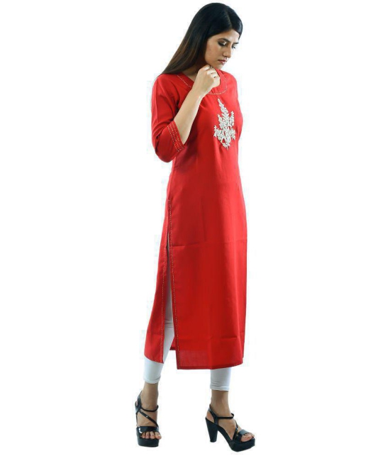 AMIRA'S INDIAN ETHNICWEAR - Red Linen Women's Stitched Salwar Suit ( ) - XXL