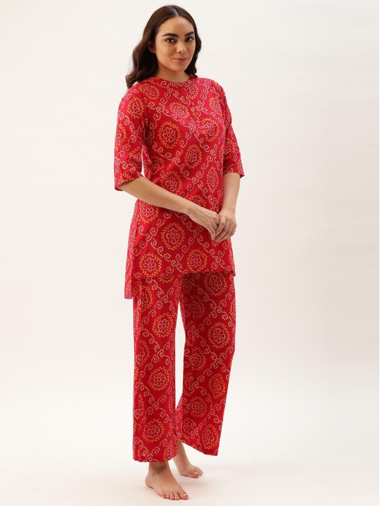 Ethnic Motifs Red Kurta & Palazzo-M