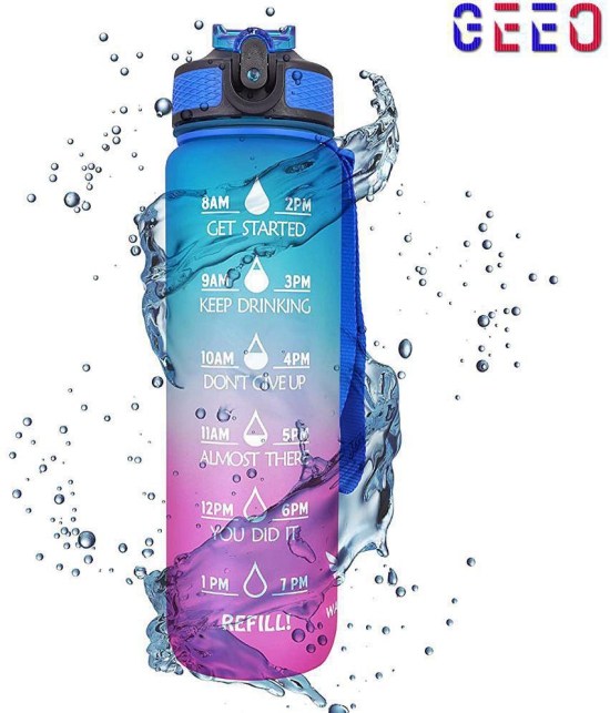 GEEO Motivational Water Bottle Multicolour Water Bottle 1000 mL ( ) - Multicolour