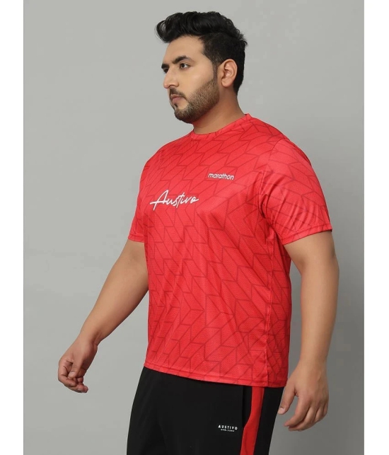 AUSTIVO Red Polyester Regular Fit Mens Sports T-Shirt ( Pack of 1 ) - None