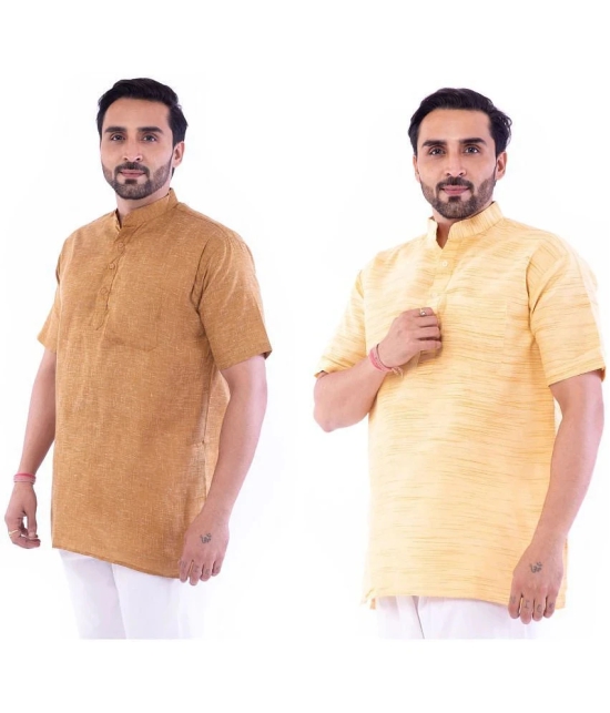 DESHBANDHU DBK - Multi Cotton Mens Regular Kurta ( Pack of 2 ) - None