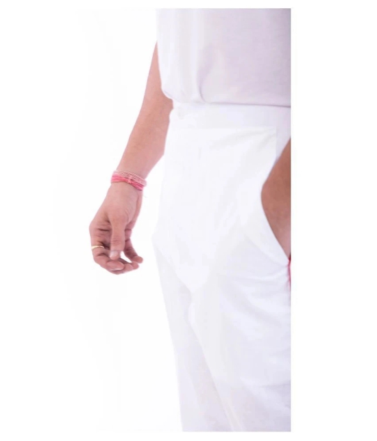 DESHBANDHU DBK White Cotton Joggers Single - 34