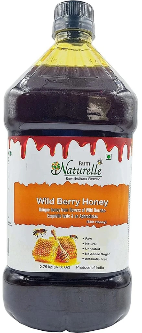 Farm Naturelle- 100% Pure Wild Berry Forest (Jungle) Honey | 2.75 Kg -Pet Bottle | Raw Natural Unprocessed - Unheated Honey | Lab Tested Honey.