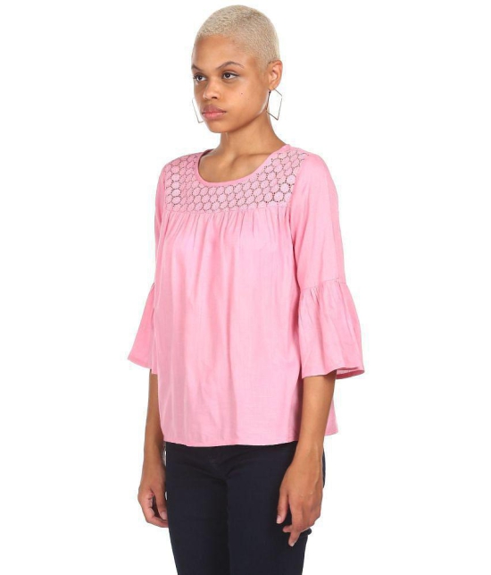 Sugr - Rayon Pink Women's Regular Top ( Pack of 1 ) - None