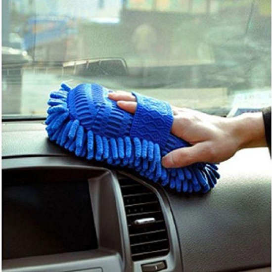 Aeoss Car Washing Sponge With Microfiber Washer Towel Duster For Cleaning Car. Bike Vehicle (Assorted ) (1)