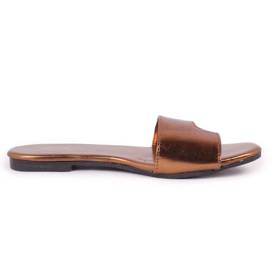 WOMEN FASHION FLAT BRONZE SLIPPERS