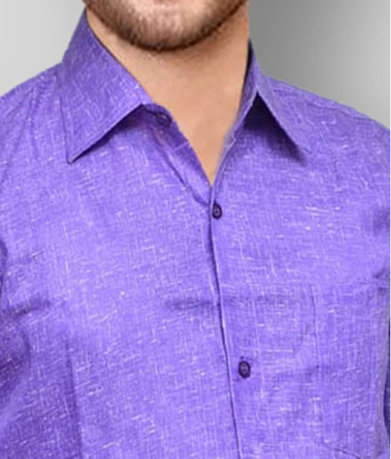 DESHBANDHU DBK Linen Regular Fit Mens Formal Shirt - Purple ( Pack of 1 ) - None