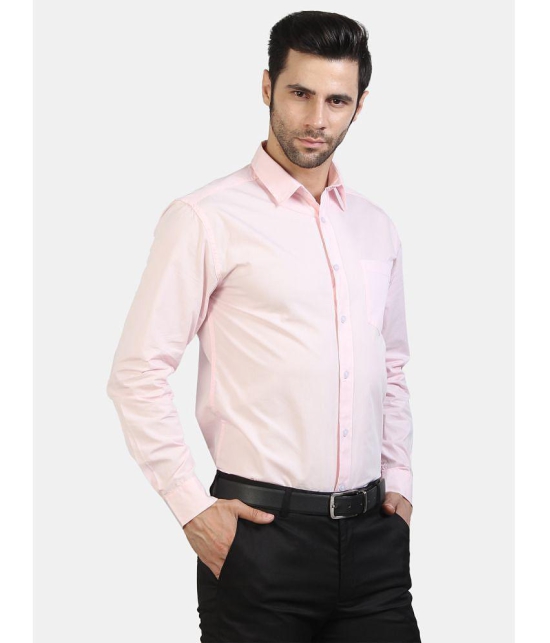 Life Roads 100 Percent Cotton Pink Solids Party wear Shirt Single Pack - None