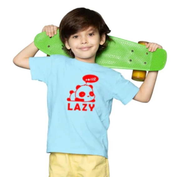 Boys Cotton Lazy Half Sleeve TShirt (Sky Blue) PID41497