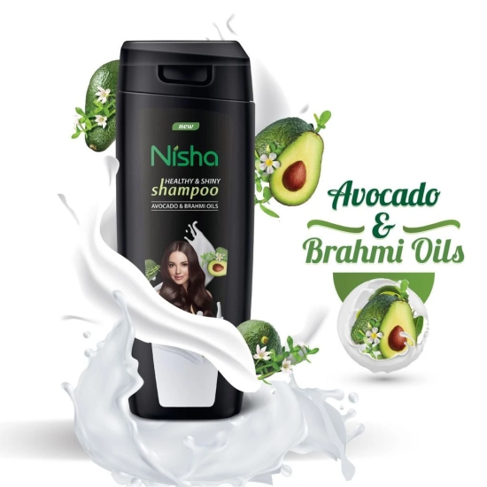 Nisha Healthy & Shiny Shampoo for Women Men 180ml Pack of 2, Avocado & Brahmi Shampoo for Strong Beautiful Hair