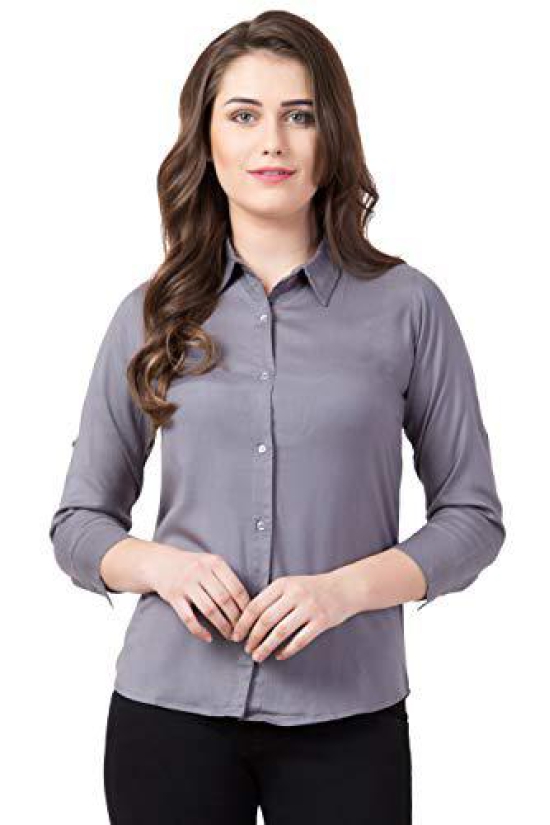 FUNDAY FASHION Women's Solid Full Sleeve Rayon All Purpose Regular Fit Shirt