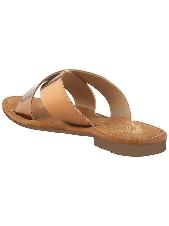 Shoetopia Bronze Womens Flats - None