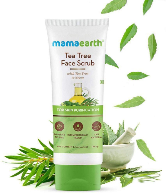 Mamaearth Tea Tree Face Scrub with Tea Tree and Neem for Skin Purification - 100g