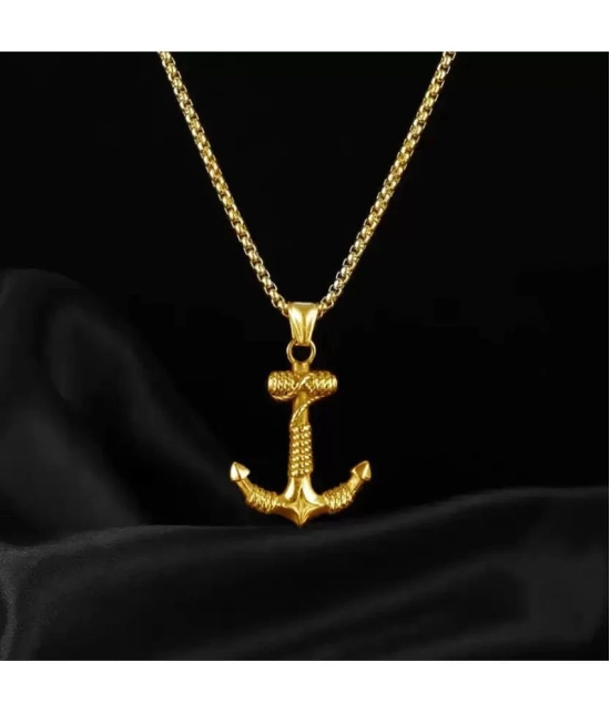 Fashion Frill Golden Men Chain for Boys and Man Long Stylish Chain Pendant Silver Plated Alloy Chain - None