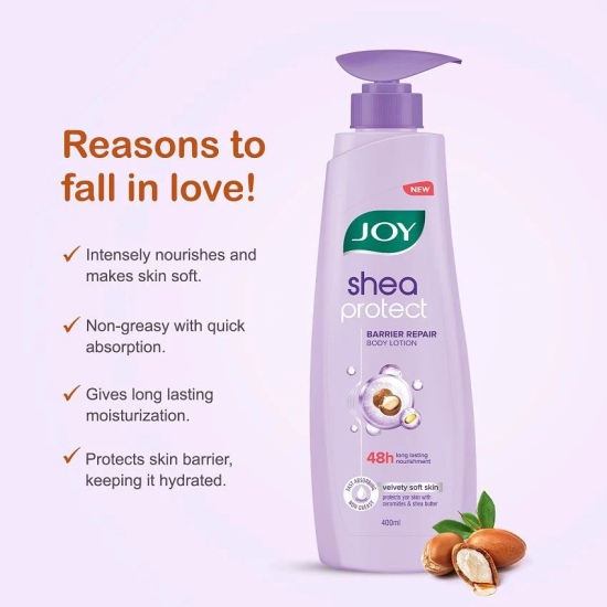 JOY Velvet Softening Smooth Body Lotion for All Skin Types, Shea Butter 400 ml (Pack of 1)