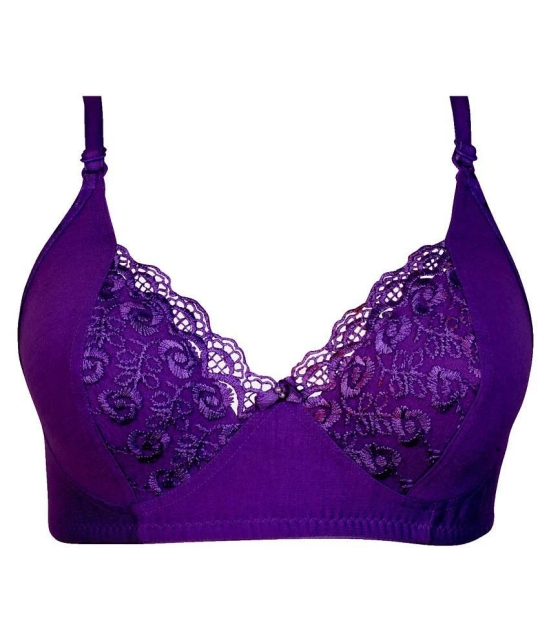 Kiran Enterprises Cotton Minimizer Bra - Purple - None