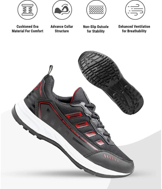 ASIAN PLATINUM-04 Black Mens Sports Running Shoes - None