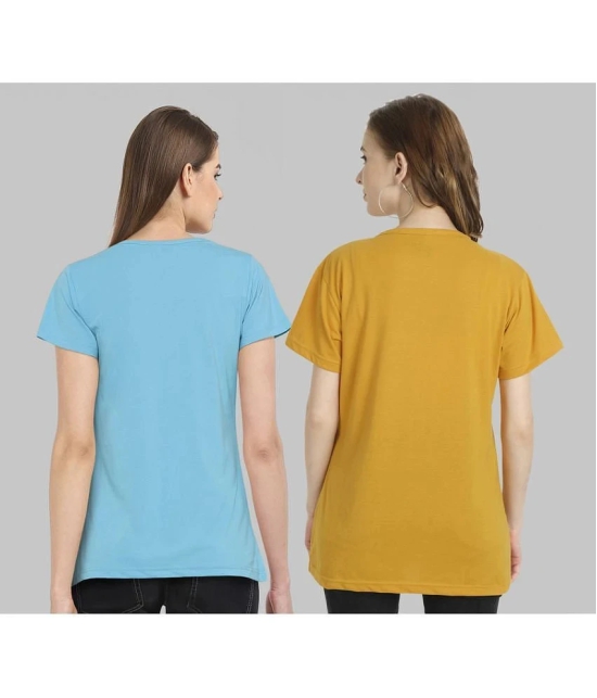 CHOZI - Multi Color Cotton Blend Regular Fit Womens T-Shirt ( Pack of 2 ) - None